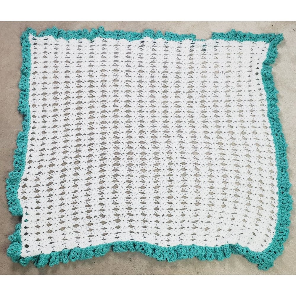 Vintage Handmade Baby Afghan Blanket 44" x 41"